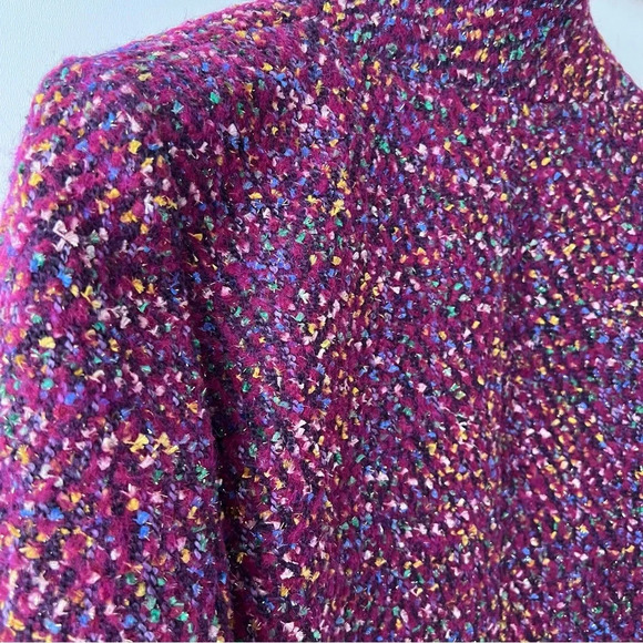 VERONICA BEARD | Crispin Multi Purple Magenta Tweed Oversized Coat Size 8 - Picture 14 of 17